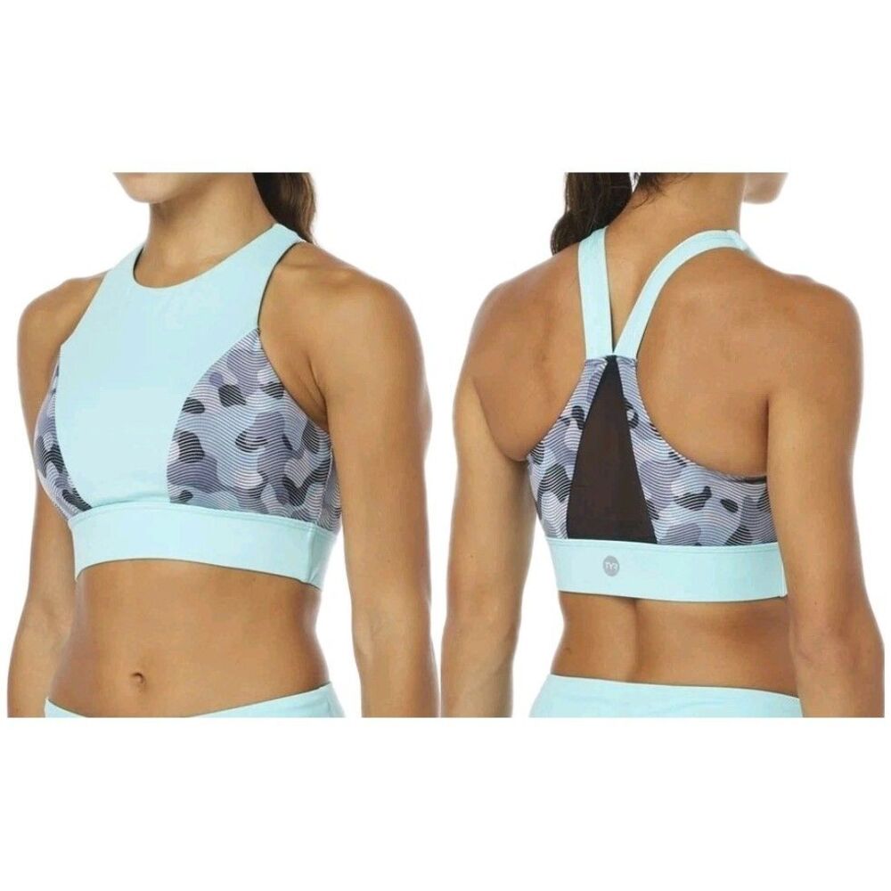 TYR Women's Amira Top Lavare BALA7A Grey / Mint Full Coverage Size L 10/12 $80